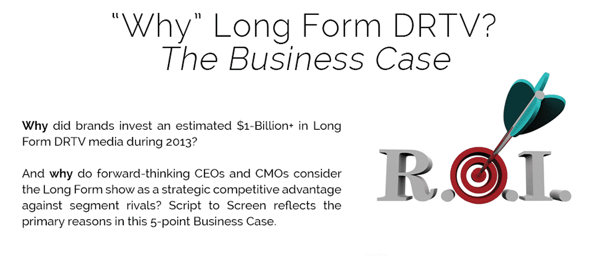 “WHY” LONG FORM DRTV? THE BUSINESS CASE